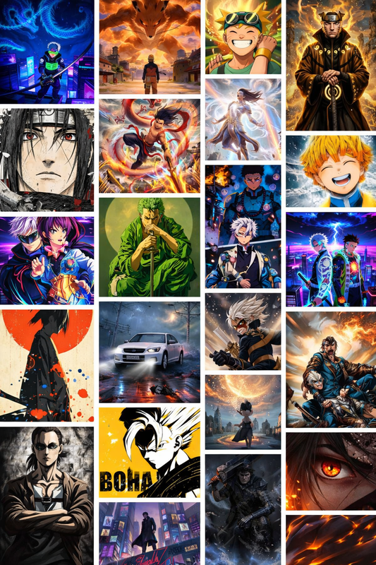 Ultimate Anime Legends – 25 Premium Poster Pack | Power, Emotion & Iconic Heroes