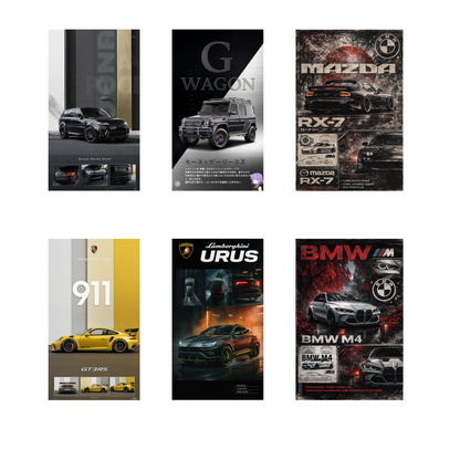Elite Machines: Luxury & Performance Car Poster Set